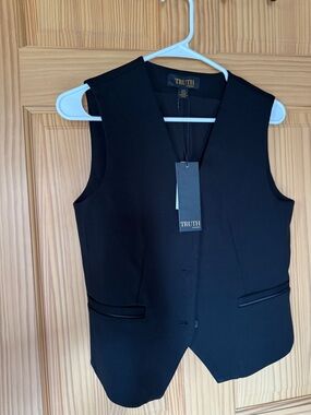 Truth Women’s Black Tailored Vest - Classic Waistcoat-NWT